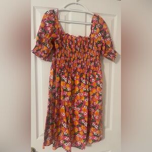 Draper James Floral Midi Dress - Pink and Orange